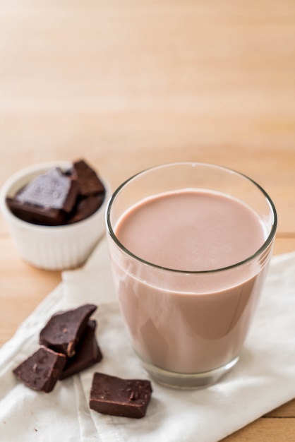 Premium Photo | Glass of chocolate milk