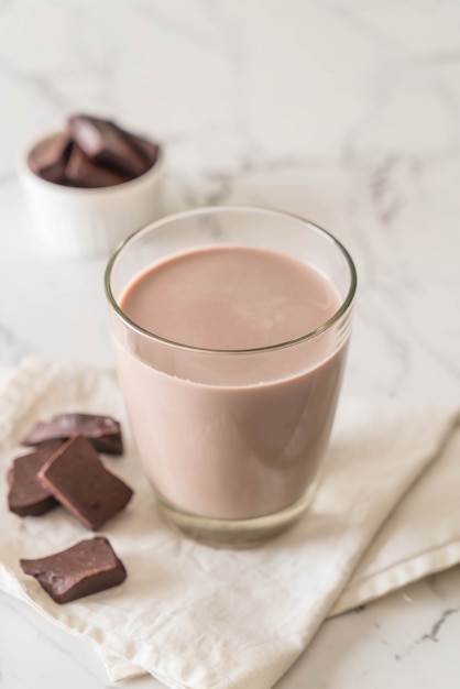 Premium Photo | Glass of chocolate milk