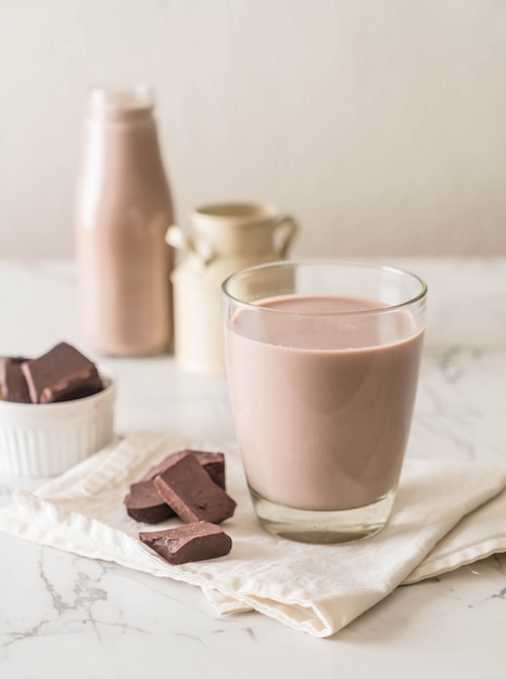 Premium Photo | Glass of chocolate milk