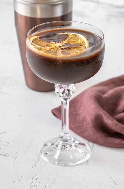 Premium Photo Glass Of Chocolate Orange Espresso Martini Cocktail