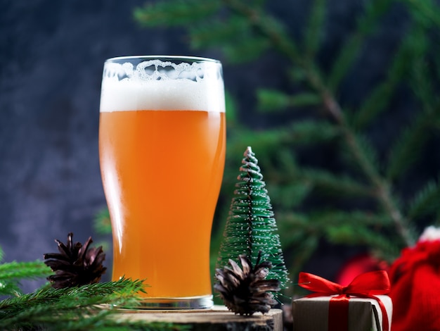 Download Premium Photo A Glass Of Christmas Craft Beer PSD Mockup Templates