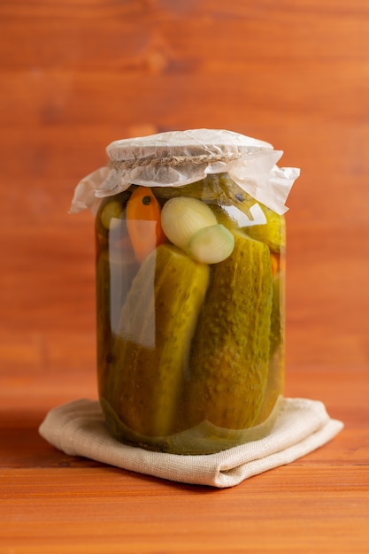 Download Premium Photo | Glass jar with pickled cucumbers