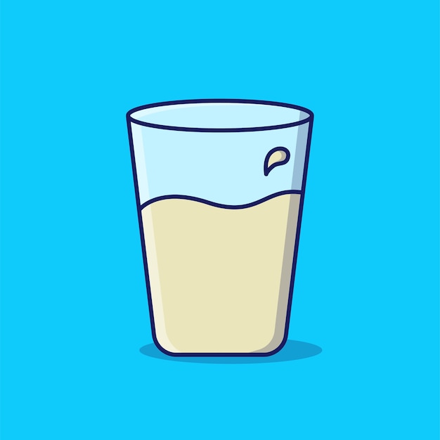 Premium Photo A Glass Of Milk Cartoon Icon Illustration