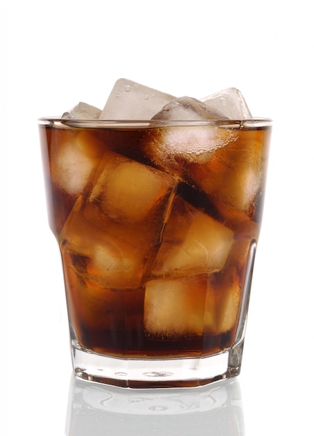 Glass of cola with ice cubes Photo | Free Download