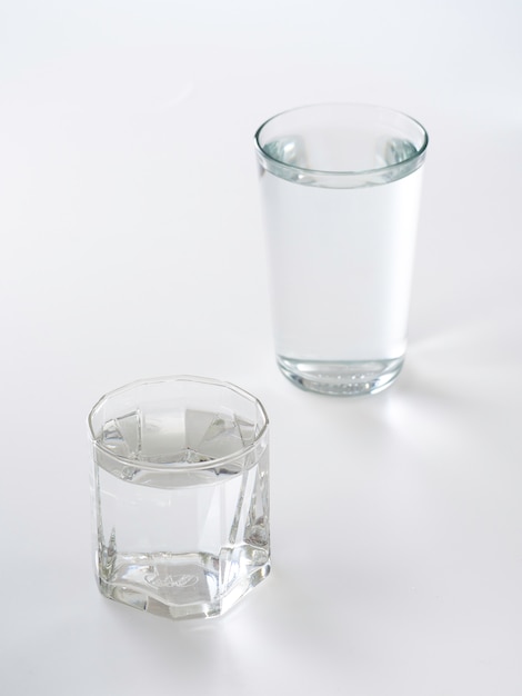 Premium Photo | Glass of water on a white background