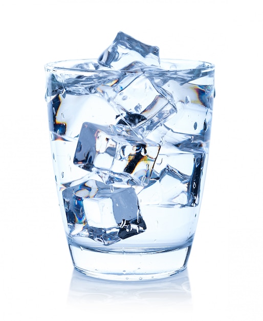 Premium Photo Glass Of Water With Ice Cubes Isolated On White 2306