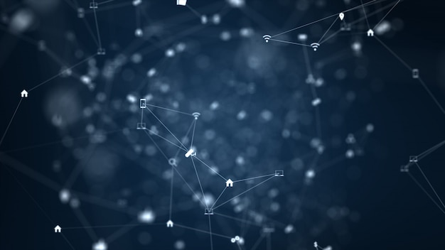 Global network connection and data connections concept. Premium Photo