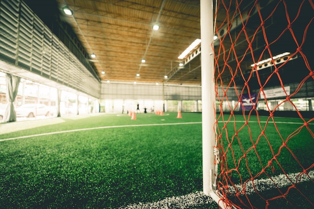 室内サッカーサッカー練習場のゴールライン プレミアム写真
