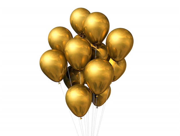 Gold balloons isolated Photo | Premium Download