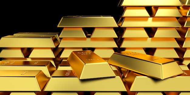 Premium Photo | Gold bars for website banner