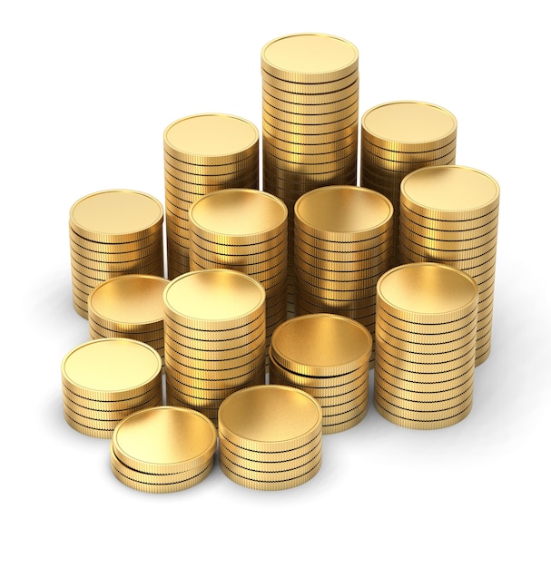 Premium Photo | Gold coin 3d isolated on white background with clipping ...