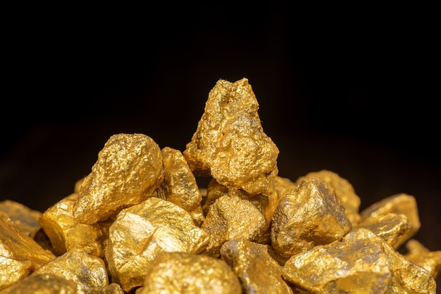 Premium Photo | Gold concept, close-up of large gold nuggets