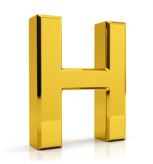 Premium Photo | Gold letter h