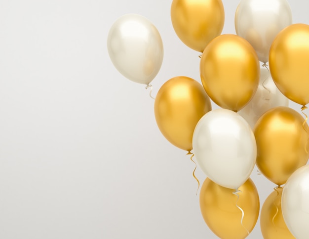 gold silver balloons