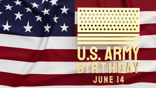 Premium Photo | The gold us army birthday text and united stage of ...