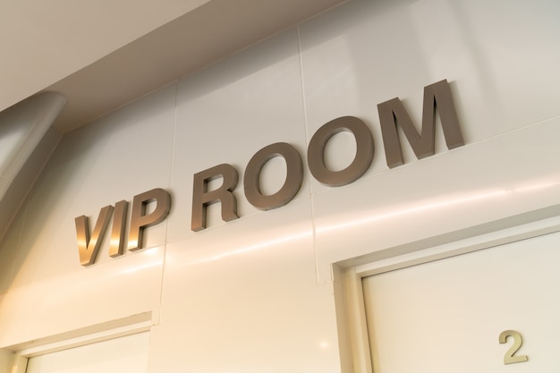 gold vip room sign front room with warm light effect special guests attending meeting 77569 25