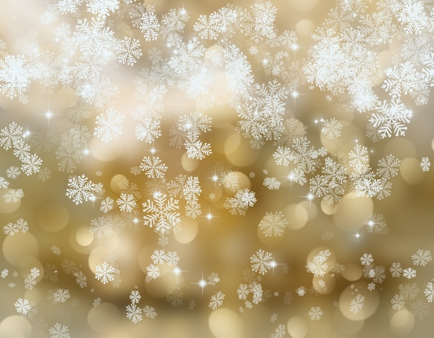 Free Photo | Golden background with snowflakes