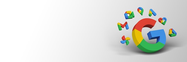 Premium Photo | Google products banner 3d render