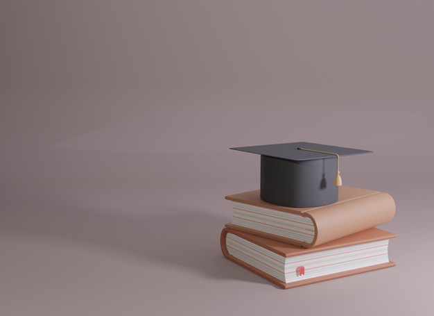 Premium Photo | Graduation cap on books