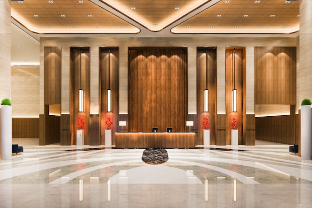 Premium Photo Grand Luxury Hotel Reception Hall And Lounge Restaurant