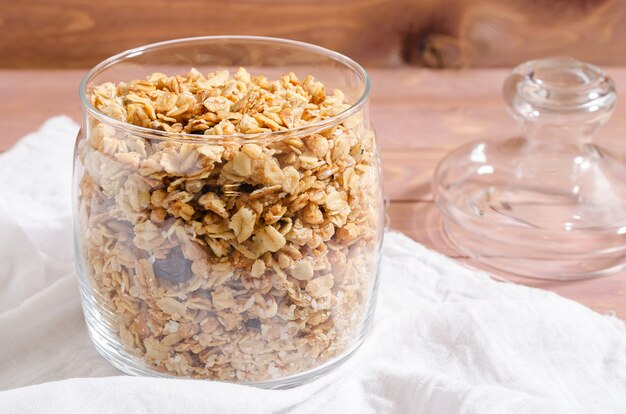 Premium Photo Granola In A Glass Jar