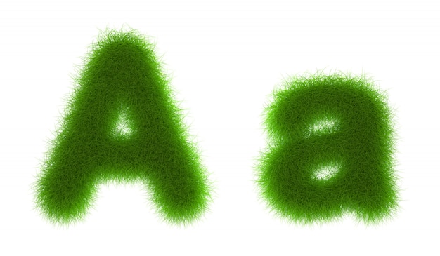 Premium Photo | Grass alphabet eco font isolated on white background 3d ...