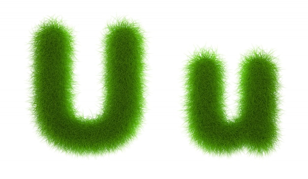 Premium Photo | Grass alphabet eco font isolated on white background 3d ...