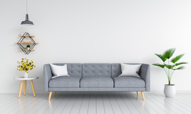 Gray sofa in living room for mockup | Premium Photo