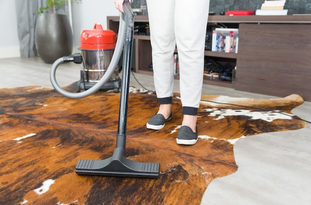 Premium Photo Great Concept Of Home Cleaning Vacuuming The Floor Carpet