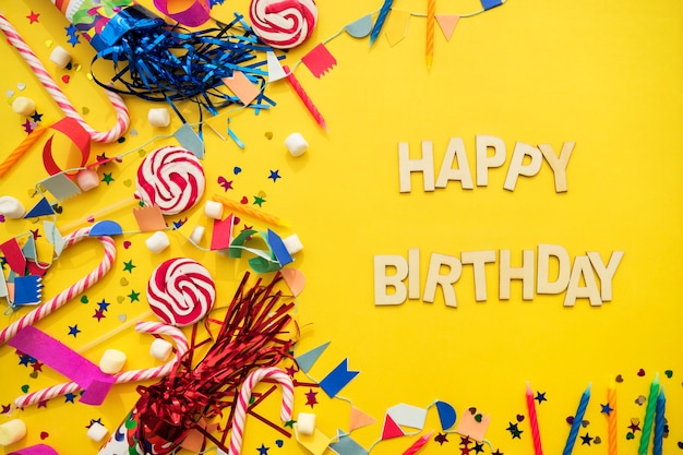 Free Photo | Great happy birthday composition