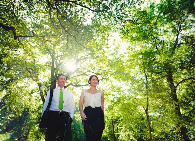 Premium Photo | Green business couple partnership team concept