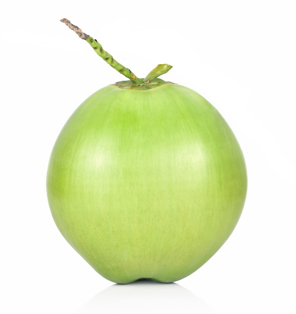 Premium Photo | Green coconut fruit isolated on white background