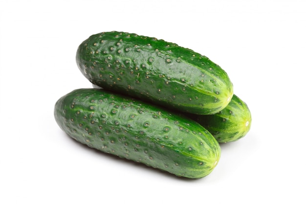 Premium Photo | Green cucumbers isolated