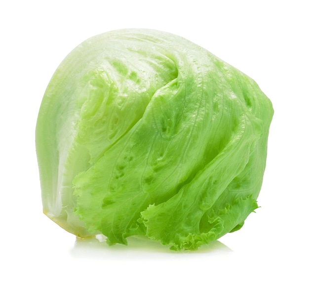 Premium Photo | Green iceberg lettuce isolated on white.