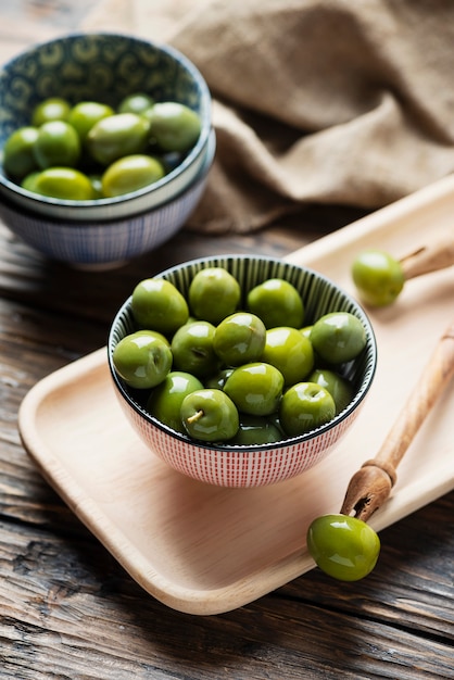 Premium Photo | Green italian olives