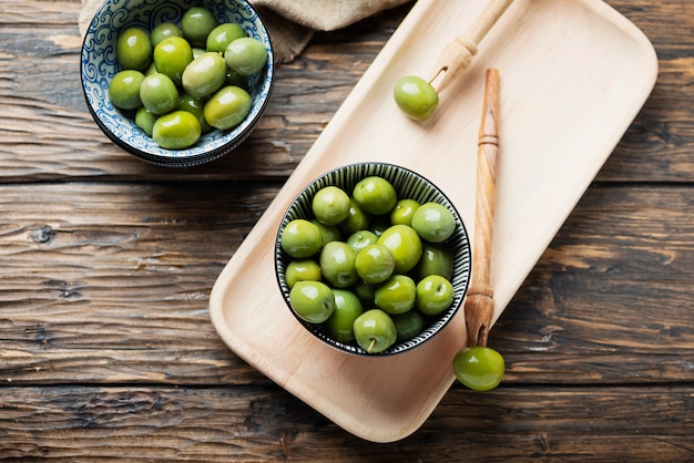 Premium Photo | Green italian olives