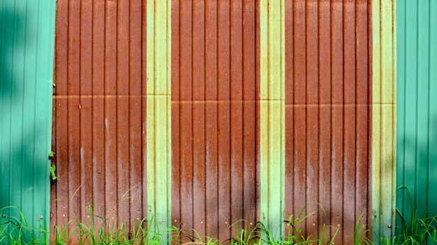 Premium Photo | Green rusty corrugated metal roof with shadow