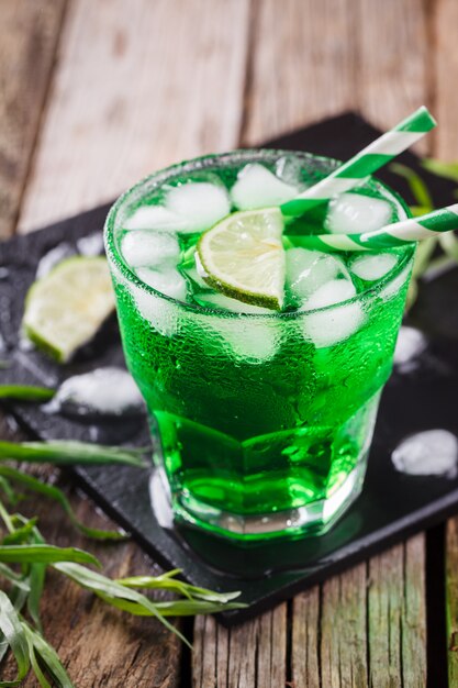 Premium Photo | Green tarragon drink . summer party drink