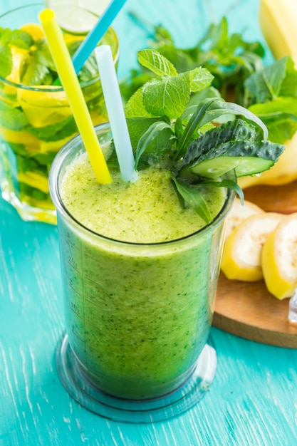 Premium Photo | Green vegetable smoothie