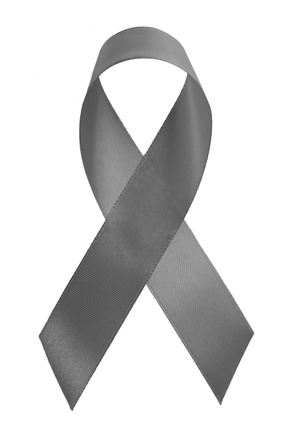 Premium Photo Grey Ribbon Isolated On White Parkinsons Disease Or