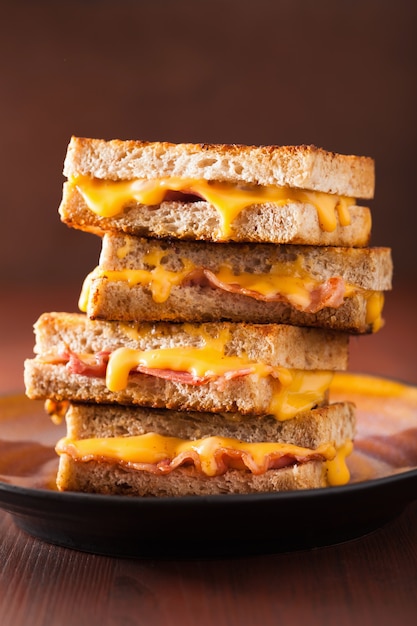 Premium Photo | Grilled cheese and bacon sandwich