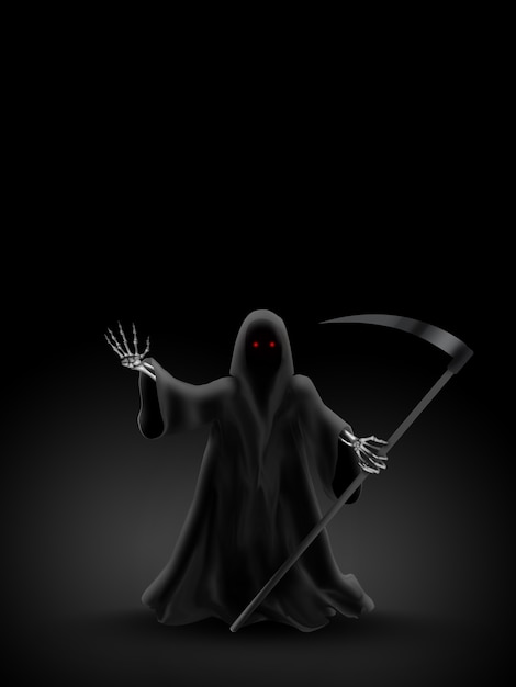 Premium Photo | Grim reaper on a dark background