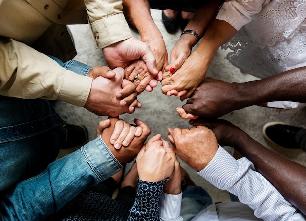 Premium Photo Group Of Diverse Hands Holding Each Other Support