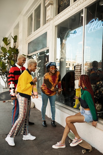 Free Photo | Group of friends having fun in the city