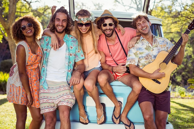 Premium Photo | Group of friends having fun at music festival