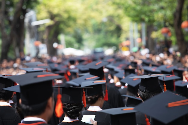 Premium Photo | Group of graduates during commencement. concept ...