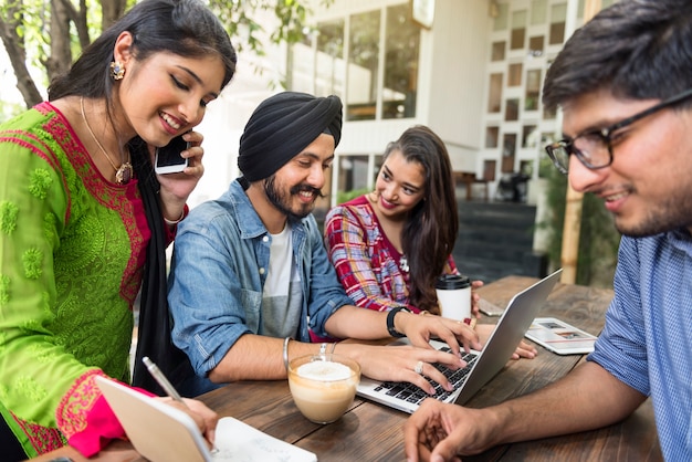 Premium Photo | Group of indian people are using computer laptop