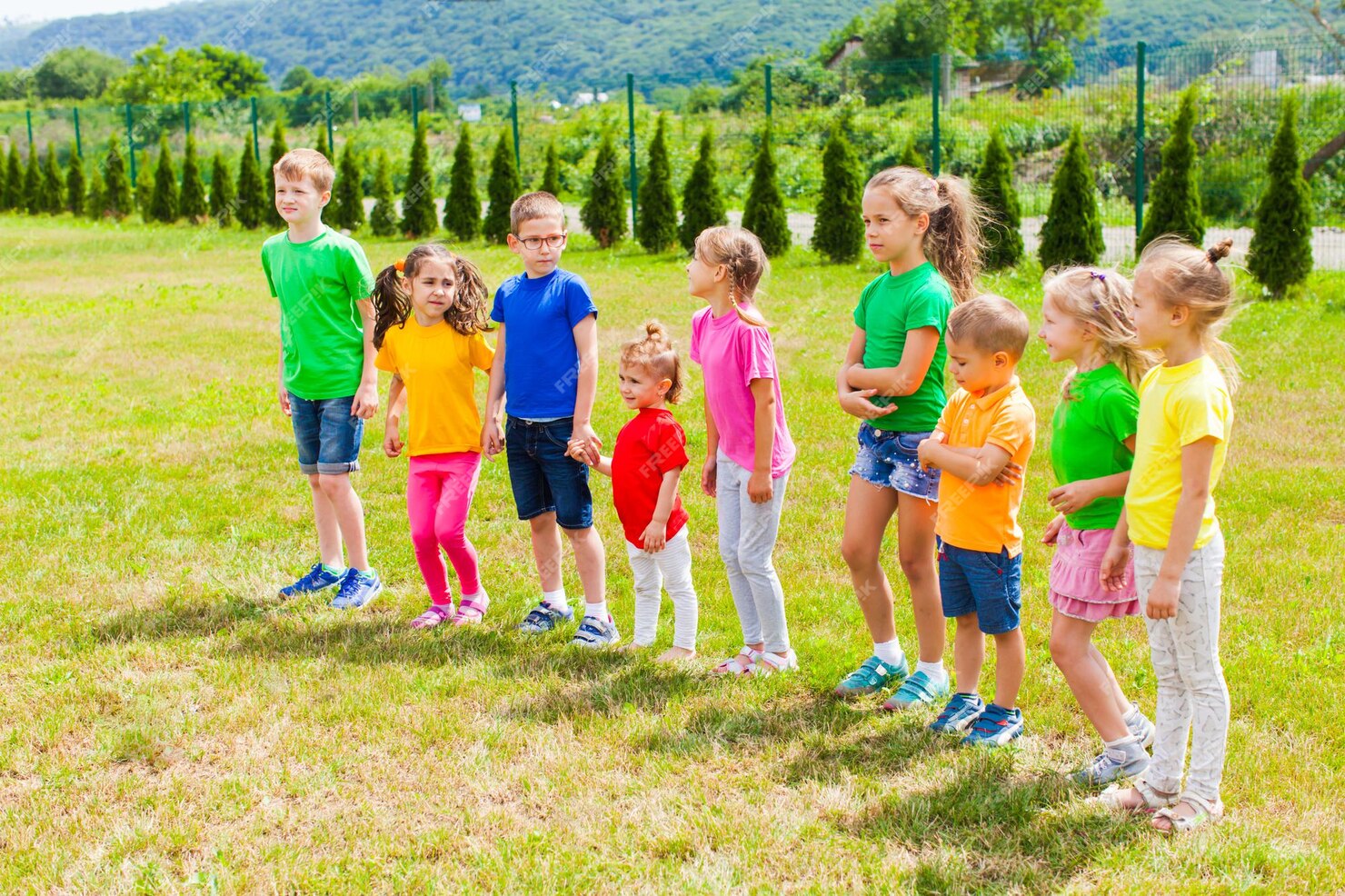 Premium Photo | Group of kids waiting and boring outdoors. children are ...