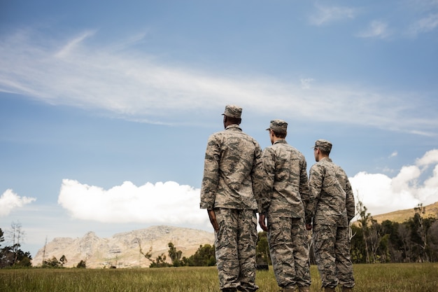 Premium Photo | Group of military soldiers standing in line