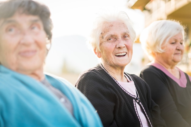 Premium Photo | Group of senior women together in nature